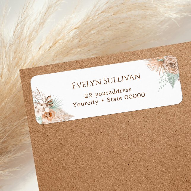 tropical beige and mint return address label (Creator Uploaded)