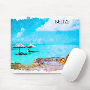 Tropical Belise Beach Vacation Mouse Pad