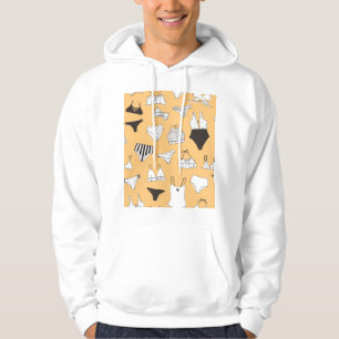 Tropical Bikini: Hand-Drawn Summer Pattern Hoodie