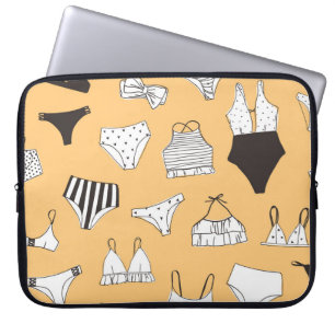 Tropical Bikini: Hand-Drawn Summer Pattern Laptop Sleeve