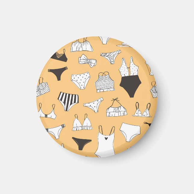 Tropical Bikini: Hand-Drawn Summer Pattern Magnet (Front)