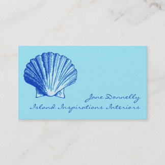 Tropical Bimini Blue Sea Shell Business Cards