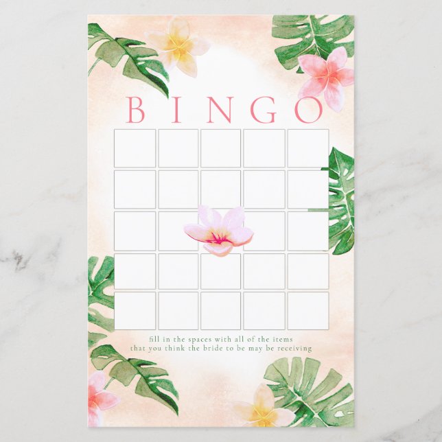 Tropical Bingo Shower Game (Front)