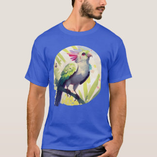 Tropical bird Acrylic painting parrot family T-Shirt