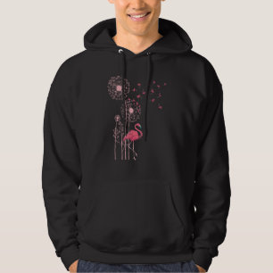 Tropical Bird Animal Pink Flamingo Exotic Dandelio Hoodie