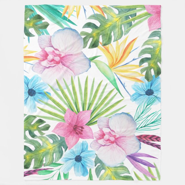 Tropical Bird Art Fleece Blanket (Front)