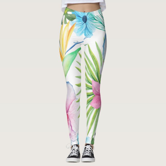 Tropical Bird Art Leggings (Front)