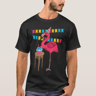 Tropical Bird  Birthday Party Animal Pink Flamingo T-Shirt