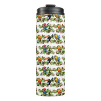 Tropical Bird Frenzy Thermal Tumbler