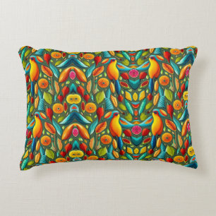 Tropical bird in bright colours decorative cushion