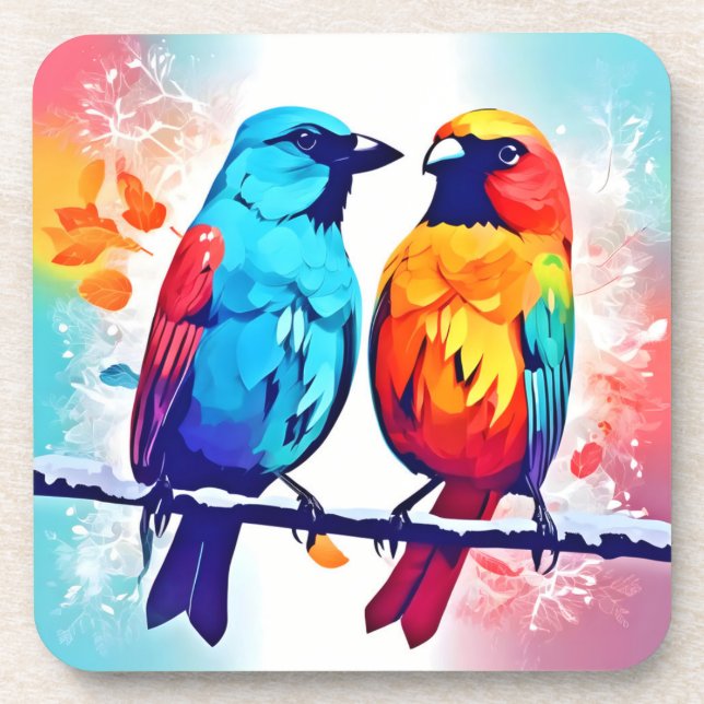 Tropical Bird Lovers Coaster (Front)