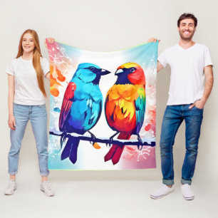 Tropical Bird Lovers Fleece Blanket
