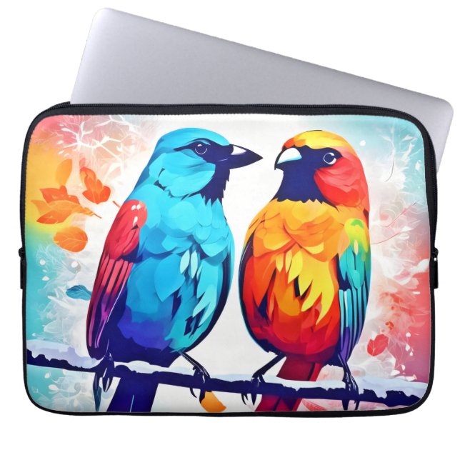 Tropical Bird Lovers Laptop Sleeve (Front)