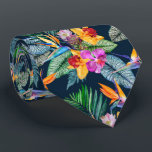 Tropical Bird Of Paradise And Orchid  Tie<br><div class="desc">Looking for a bright and happy watercolor tropical floral necktie with a uniquely bold Australian tropical botanical design? Look no further than our beach floral bird of paradise and orchid colour tie! This bright and happy summer-patterned tie is perfect for any beach wedding,  corporate event or everyday office attire.</div>