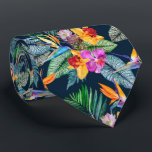 Tropical Bird Of Paradise And Orchid Tie<br><div class="desc">Looking for a bright and happy watercolor tropical floral necktie with a uniquely bold Australian tropical botanical design? Look no further than our beach floral bird of paradise and orchid colour tie! This bright and happy summer-patterned tie is perfect for any beach wedding, corporate event or everyday office attire.</div>