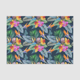 Tropical Bird Of Paradise And Orchid Tissue Paper