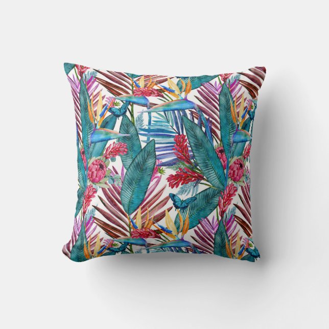 Tropical Bird Of Paradise Cushion (Front)