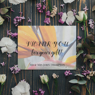 Tropical Bird of Paradise Floral Wedding Thank You Card