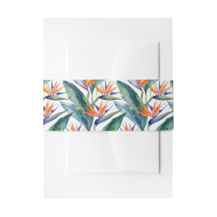 Tropical Bird of Paradise pattern Invitation Belly Band