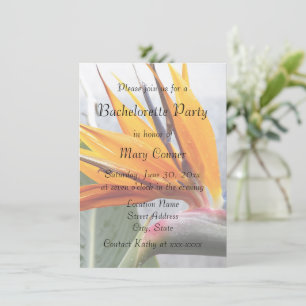 Tropical Bird of Paradise Plant Bachelorette Party Invitation
