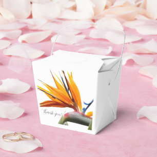 Tropical Bird of Paradise Plant Floral Wedding Favour Box