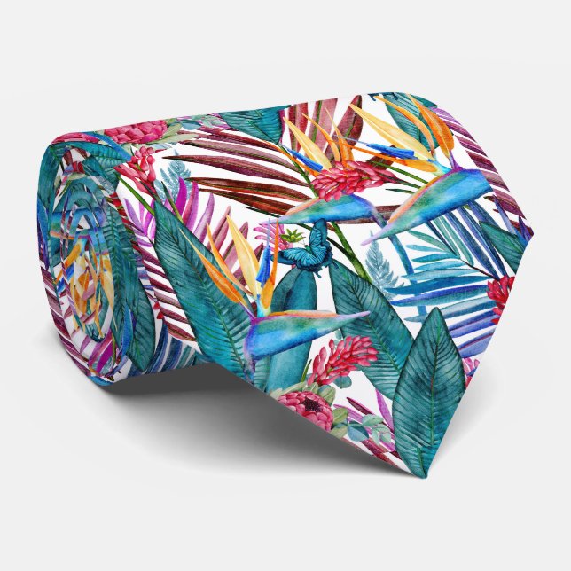 Tropical Bird Of Paradise Tie (Rolled)