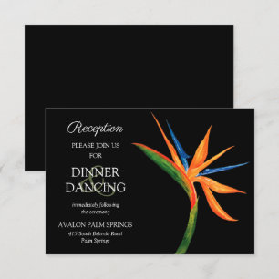 Tropical Bird of Paradise Wedding Reception Cards