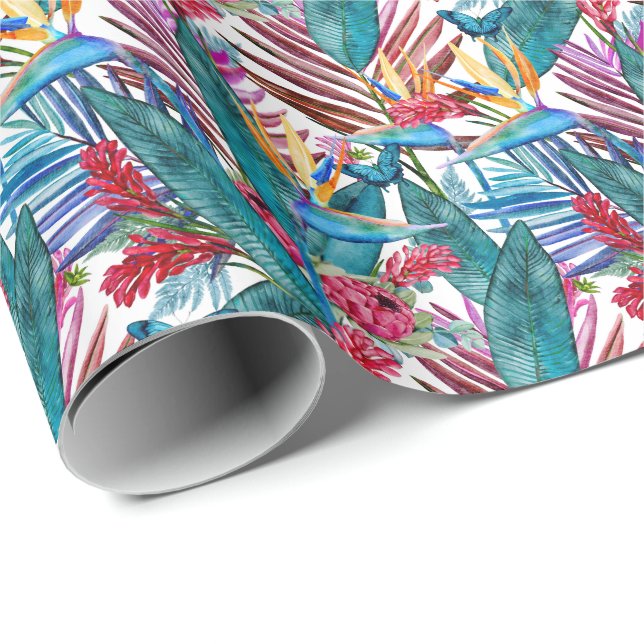 Tropical Bird Of Paradise  Wrapping Paper (Roll Corner)
