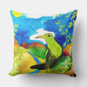 Tropical Bird Outdoor Pillow