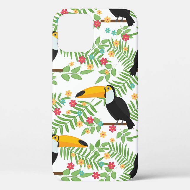 Tropical bird seamless pattern background. Toucan  Case-Mate iPhone Case (Back)