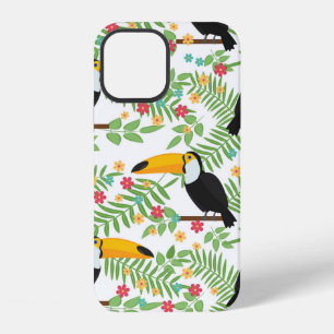 Tropical bird seamless pattern background. Toucan iPhone 12 Case