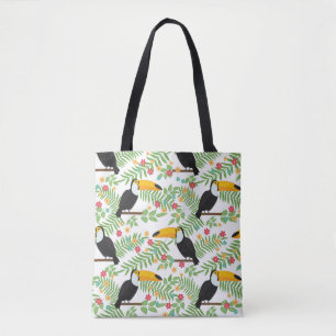 Tropical bird seamless pattern background. Toucan Tote Bag