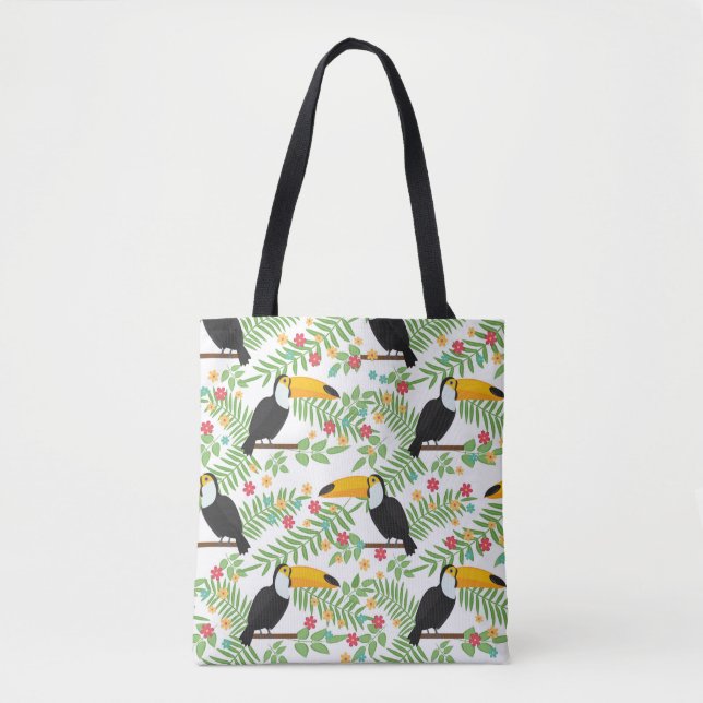 Tropical bird seamless pattern background. Toucan  Tote Bag (Front)