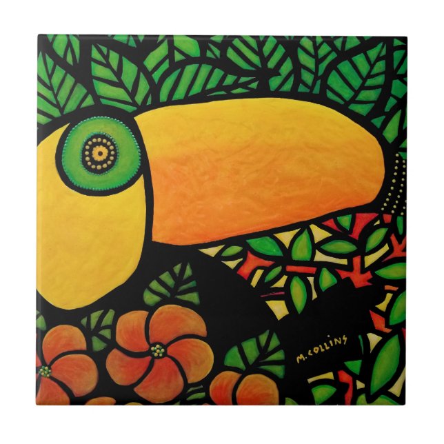 Tropical Bird Toucan Ceramic Tile (Front)