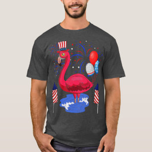 Tropical Bird USA Patriotic American Flamingo Anim T-Shirt
