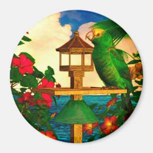 Tropical Birds 1 "Parrots" Magnet