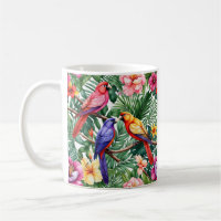 Tropical Birds and Vibrant Flowers