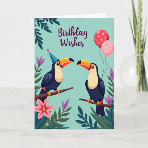 Tropical Birds Birthday Card