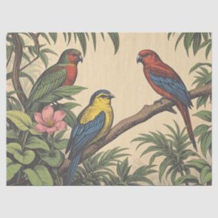 Tropical Birds Bold Illustration Tissue Paper