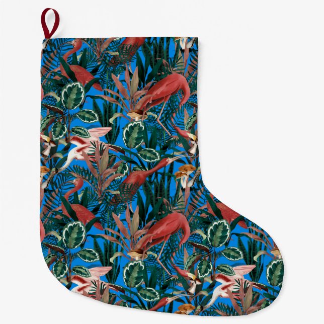 Tropical birds Christmas Stocking (Front)