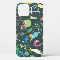 Tropical Birds Drinks: Vibrant Seamless.