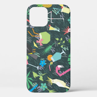Tropical Birds Drinks: Vibrant Seamless. iPhone 12 Case