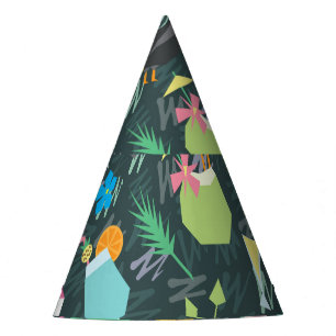 Tropical Birds Drinks: Vibrant Seamless. Party Hat