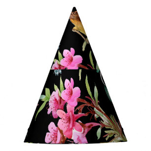 Tropical Birds Flowers: Watercolor Pattern Party Hat