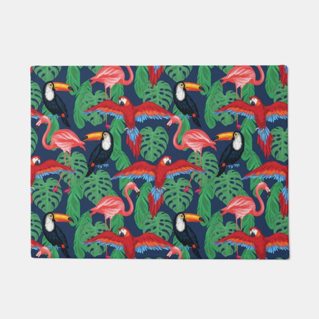 Tropical Birds In Bright Colours Doormat (Front)