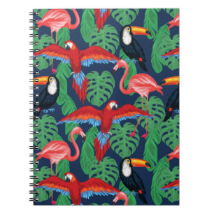Tropical Birds In Bright Colours Notebook