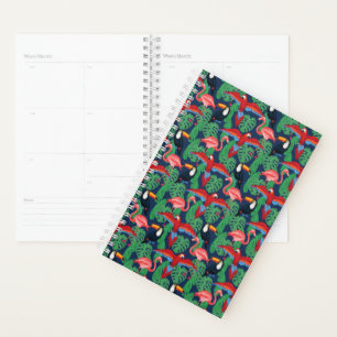 Tropical Birds In Bright Colours Planner