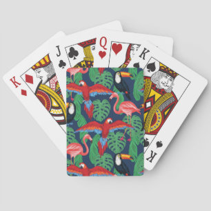 Tropical Birds In Bright Colours Playing Cards