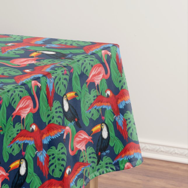Tropical Birds In Bright Colours Tablecloth (In Situ)