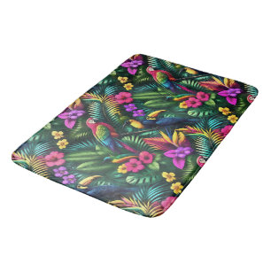 Tropical Birds Jungle Dreams Seamless Surface Patt Bath Mat
